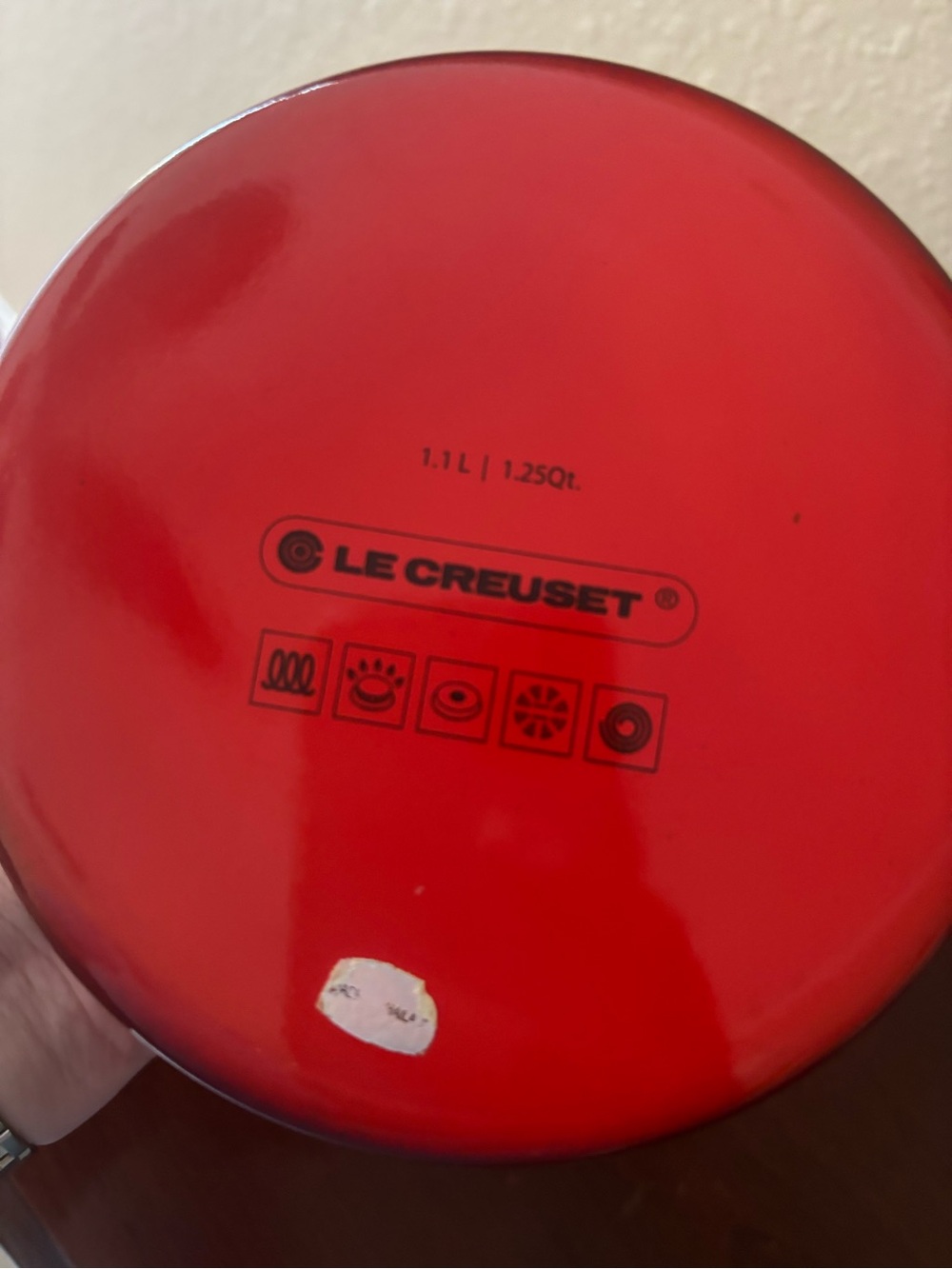 Le Creuset Demi Tea Kettle in the color Cerise (Cherry Red). ® - Picture 11 of 13